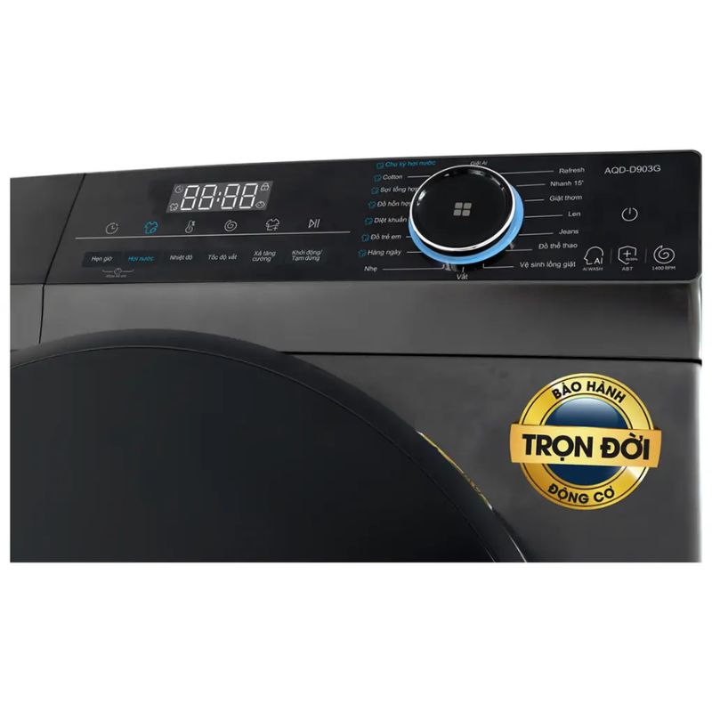 Bảng điều khiển máy Giặt Aqua Inverter 9 Kg AQD-D903G.BK cửa trước Bảng điều khiển máy Giặt Aqua Inverter 9 Kg AQD-D903G.BK cửa trước