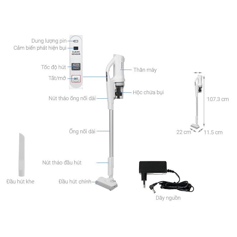 Chi tiết máy hút bụi cầm tay Panasonic MC-SB30JW049 270W Chi tiết máy hút bụi cầm tay Panasonic MC-SB30JW049 270W