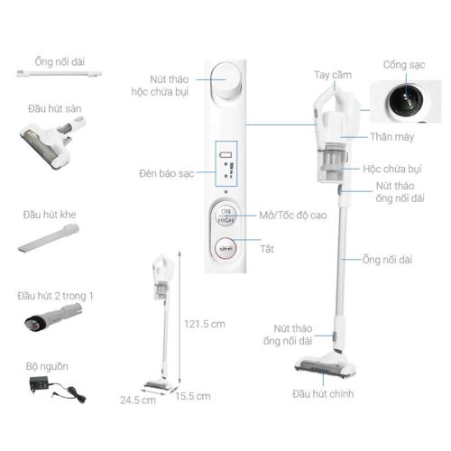 Máy hút bụi không dây Panasonic MC-SBV01W246 4 Chi tiết máy hút bụi không dây Panasonic MC-SBV01W246