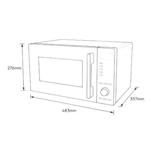 Lò vi sóng Electrolux EMM23D22B 23L 3 Kích thước lò vi sóng Electrolux EMM23D22B 23L