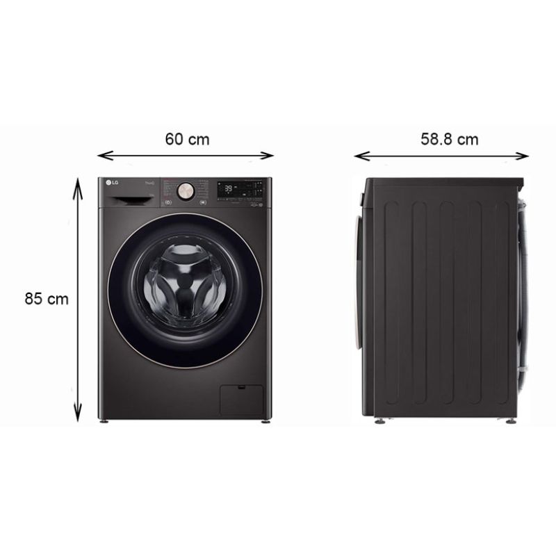 Kích thước máy Giặt LG Inverter 12 Kg FV1412S3B cửa trước Kích thước máy Giặt LG Inverter 12 Kg FV1412S3B cửa trước