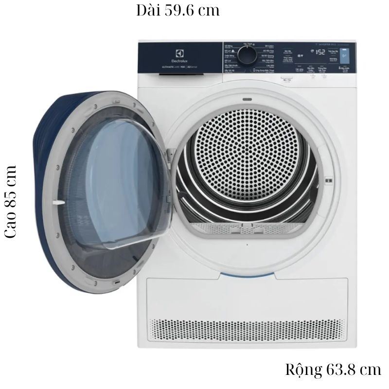 Kích thước máy Sấy Bơm Nhiệt Electrolux 9 Kg EDH903R9WB Kích thước máy Sấy Bơm Nhiệt Electrolux 9 Kg EDH903R9WB