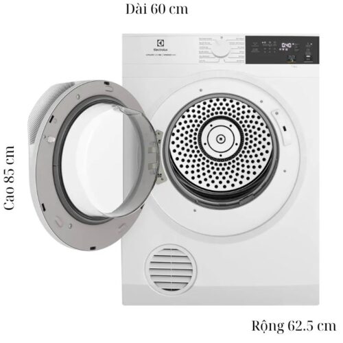 Máy Sấy Thông Hơi Electrolux 9 Kg EDV904H3WC 4 Kích thước máy Sấy Thông Hơi Electrolux 9 Kg EDV904H3WC
