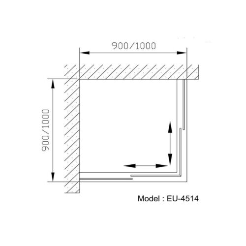 Phòng tắm vách kính Euroking EU-4514 900mm 3 Kích thước phòng tắm vách kính Euroking EU-4514 900mm