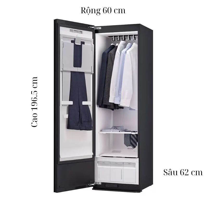 Kích thước tủ Chăm Sóc Quần Áo Thông Minh LG SC5MBR80H Kích thước tủ Chăm Sóc Quần Áo Thông Minh LG SC5MBR80H