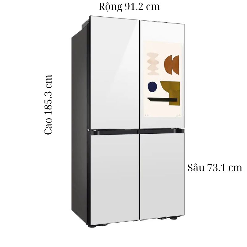 Kích thước tủ Lạnh 4 cánh Multi door Inverter 636 Lít Samsung RF65DB990012SV Kích thước tủ Lạnh 4 cánh Multi door Inverter 636 Lít Samsung RF65DB990012SV