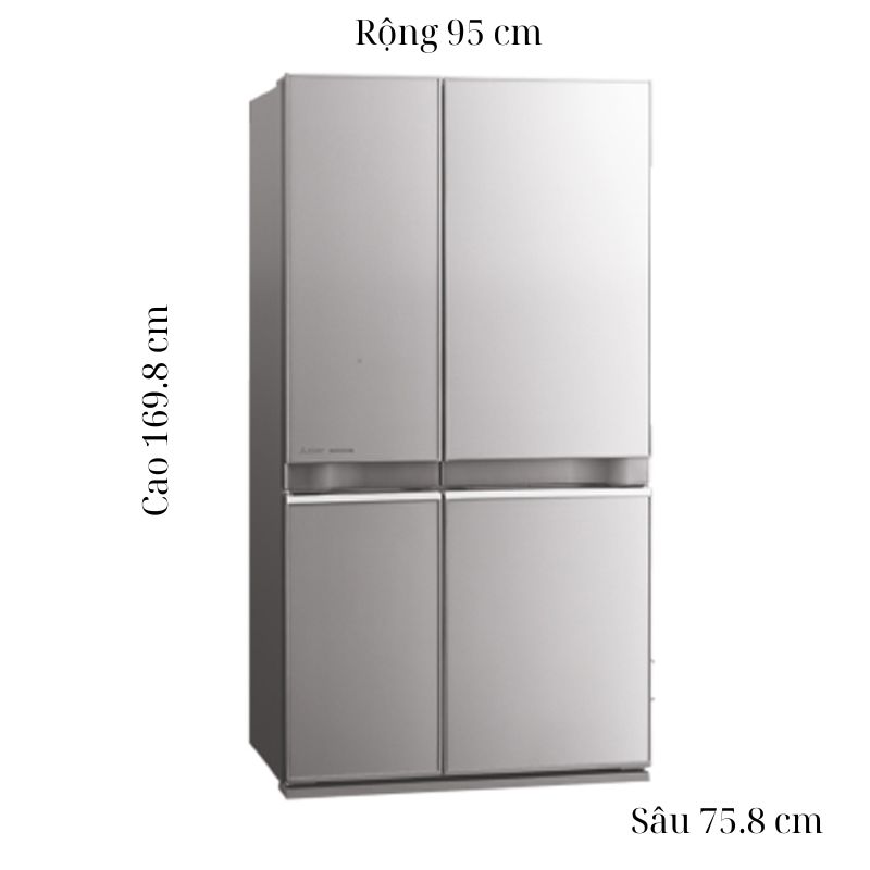 Kích thước tủ Lạnh 4 cánh Multi Doors Inverter 580 Lít Mitsubishi MR-LA72ER-GSL-V Kích thước tủ Lạnh 4 cánh Multi Doors Inverter 580 Lít Mitsubishi MR-LA72ER-GSL-V