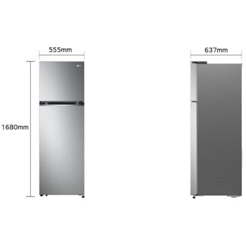 Tủ Lạnh 2 cánh Inverter 266 Lít LG GV-B262PS 5 Kích thước tủ Lạnh LG Inverter 266 Lít GV-B262PS