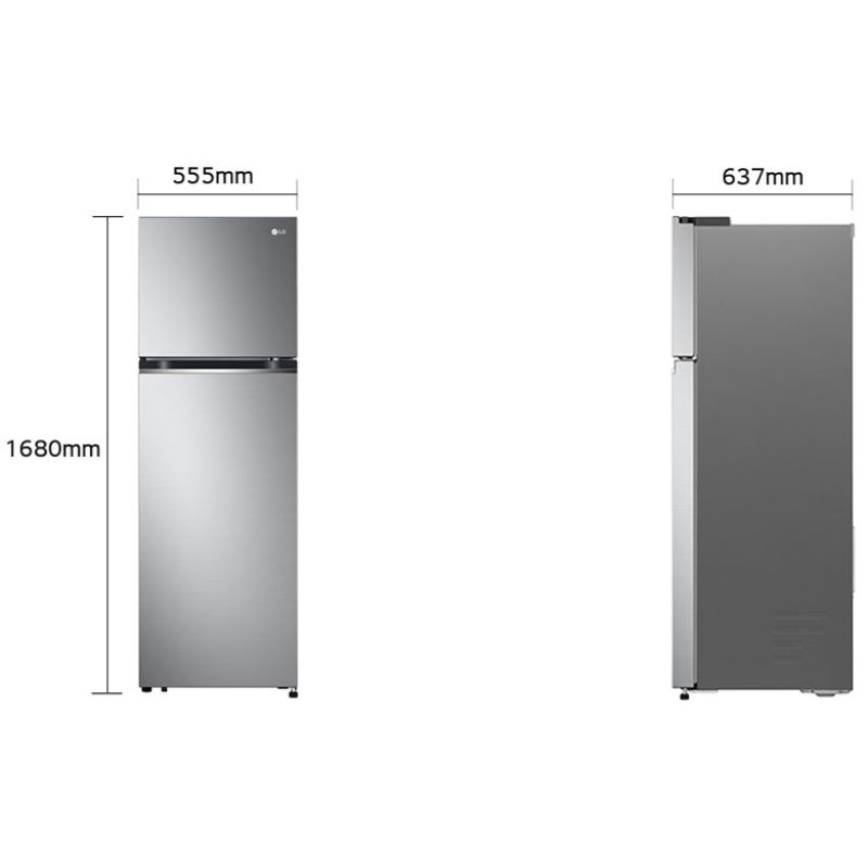 Kích thước tủ Lạnh LG Inverter 266 Lít GV-B262PS Kích thước tủ Lạnh LG Inverter 266 Lít GV-B262PS