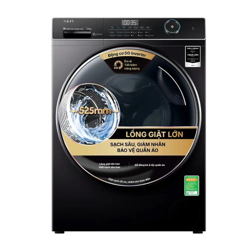 Máy Giặt Aqua Inverter 12 Kg AW12-B4959U1K(B) cửa trước Máy Giặt Aqua Inverter 12 Kg AW12-B4959U1K(B) cửa trước