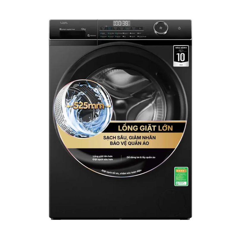 Máy Giặt Aqua Inverter 12 Kg AW12-BP4959U1K(B) cửa trước Máy Giặt Aqua Inverter 12 Kg AW12-BP4959U1K(B) cửa trước
