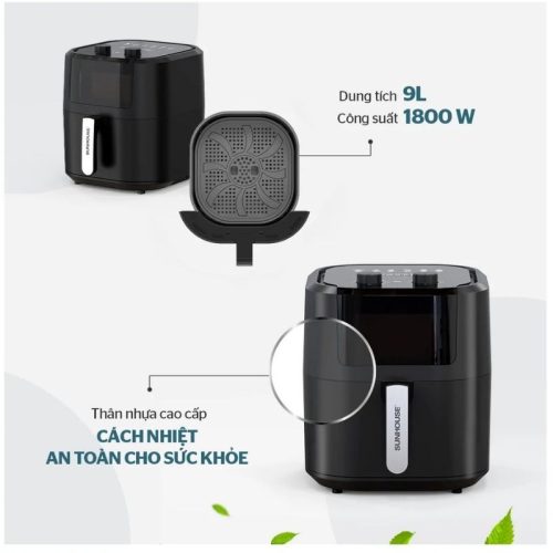 Nồi chiên không dầu Sunhouse SHD4037 9 Lít 2 Ảnh nồi chiên không dầu Sunhouse SHD4037 9 Lít