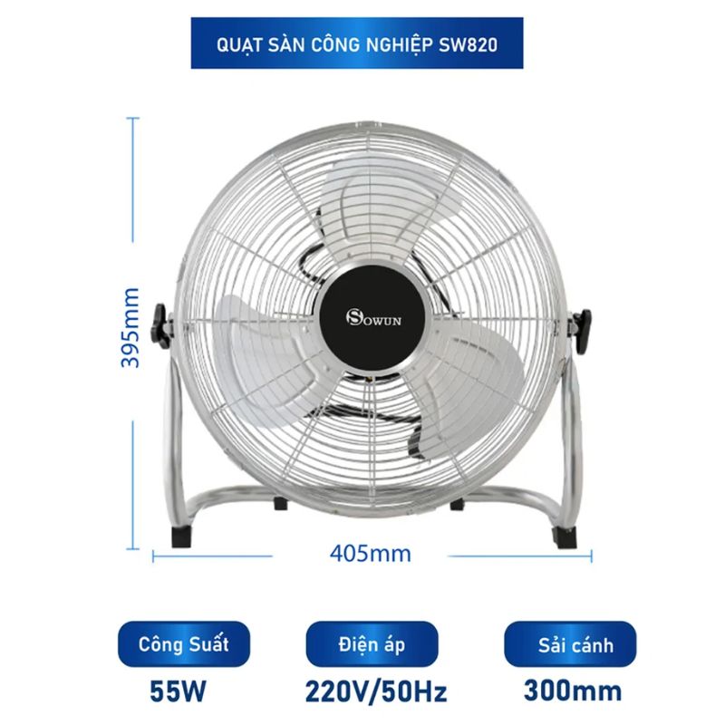 Ảnh quạt sàn công nghiệp Sowun SW820 Ảnh quạt sàn công nghiệp Sowun SW820