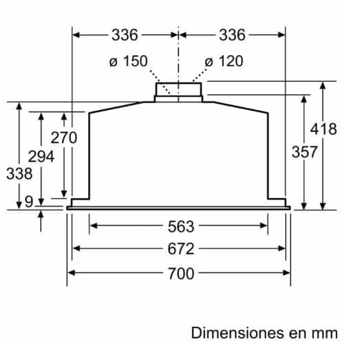 Máy hút mùi Siemens LB79585M 5 Kích thước máy hút mùi Siemens LB79585M