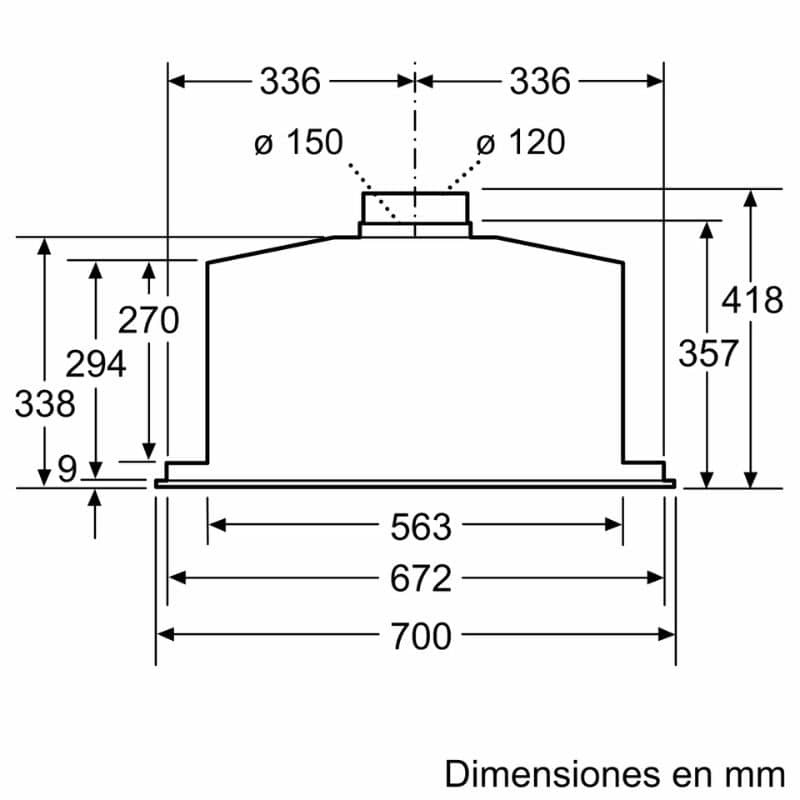 Kích thước máy hút mùi Siemens LB79585M Kích thước máy hút mùi Siemens LB79585M