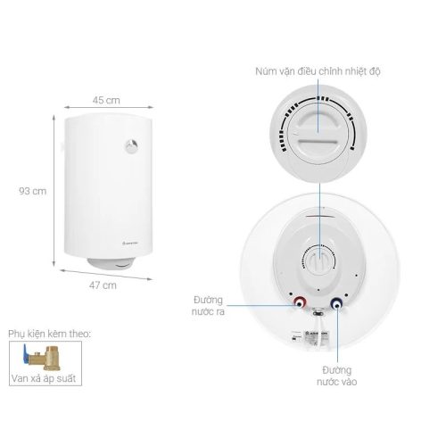 Máy nước nóng Ariston PRO R 100 V 2.5 FE 100 Lít 3 Kích thước máy nước nóng Ariston PRO R 100 V 2.5 FE 100 Lít