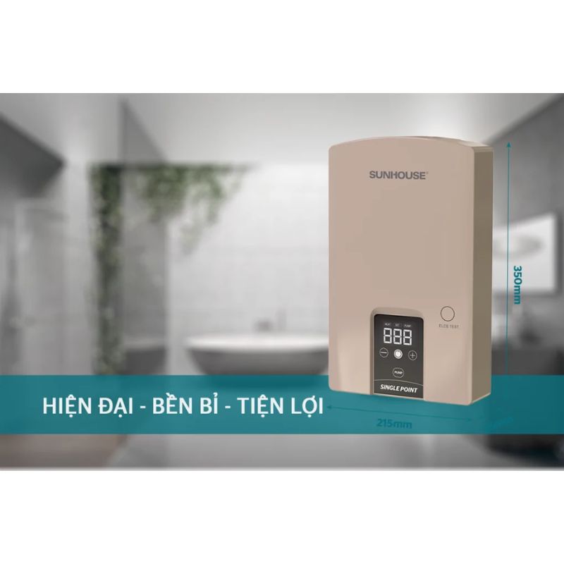 Kích thước máy nước nóng Sunhouse SHA-9454EP 4500W Kích thước máy nước nóng Sunhouse SHA-9454EP 4500W