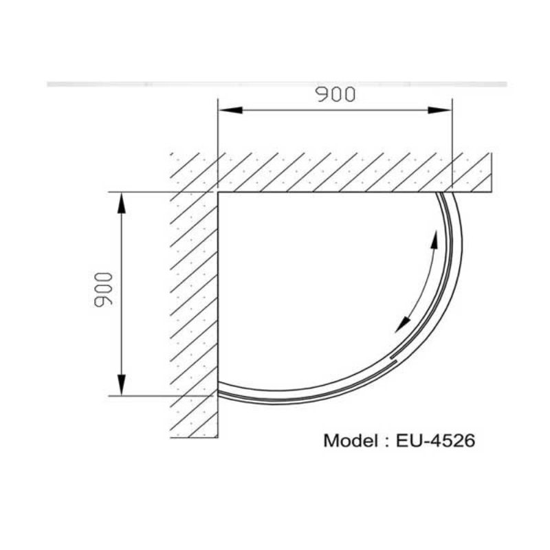Kích thước phòng tắm vách kính Euroking EU-4526A 800mm Kích thước phòng tắm vách kính Euroking EU-4526A 800mm