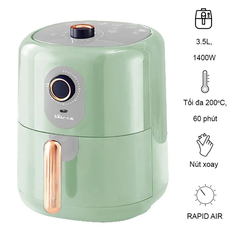 Nồi chiên không dầu Bear QZG-B14D1 Nồi chiên không dầu Bear QZG-B14D1