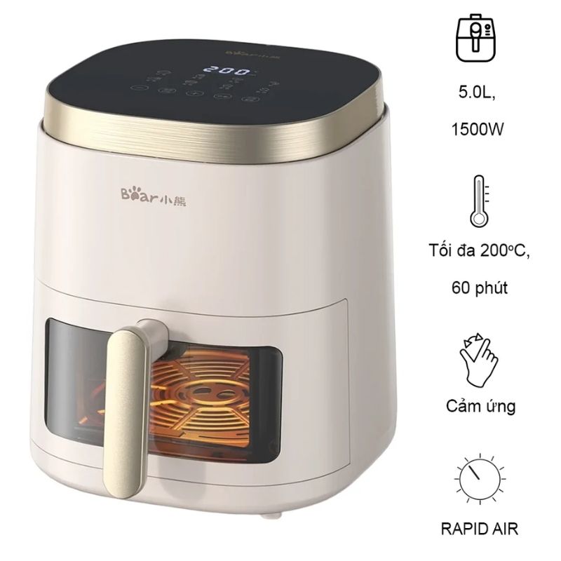 Nồi chiên không dầu Bear QZG-F15E3 Nồi chiên không dầu Bear QZG-F15E3