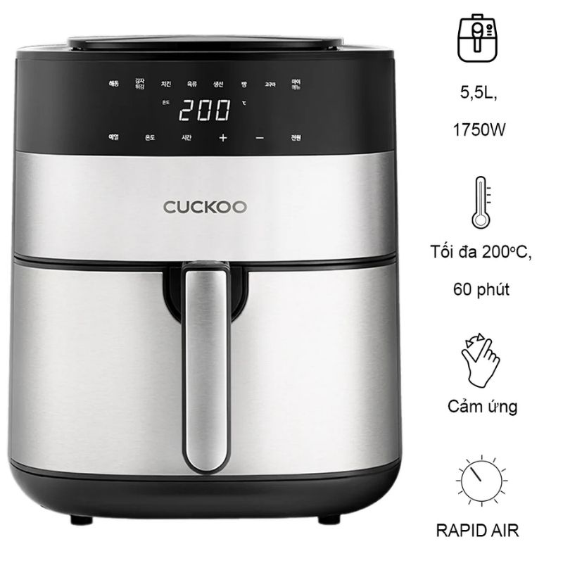 Nồi chiên không dầu Cuckoo CAF-G0510T Màu Đen Nồi chiên không dầu Cuckoo CAF-G0510T Màu Đen