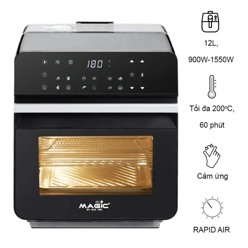 Nồi chiên không dầu kết hợp hấp Magic ECO S12 Nồi chiên không dầu kết hợp hấp Magic ECO S12