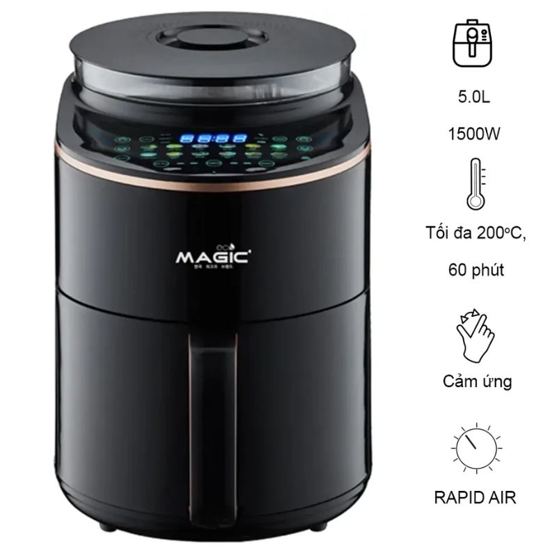 Nồi chiên không dầu kết hợp hấp Magic S05 Nồi chiên không dầu kết hợp hấp Magic S05