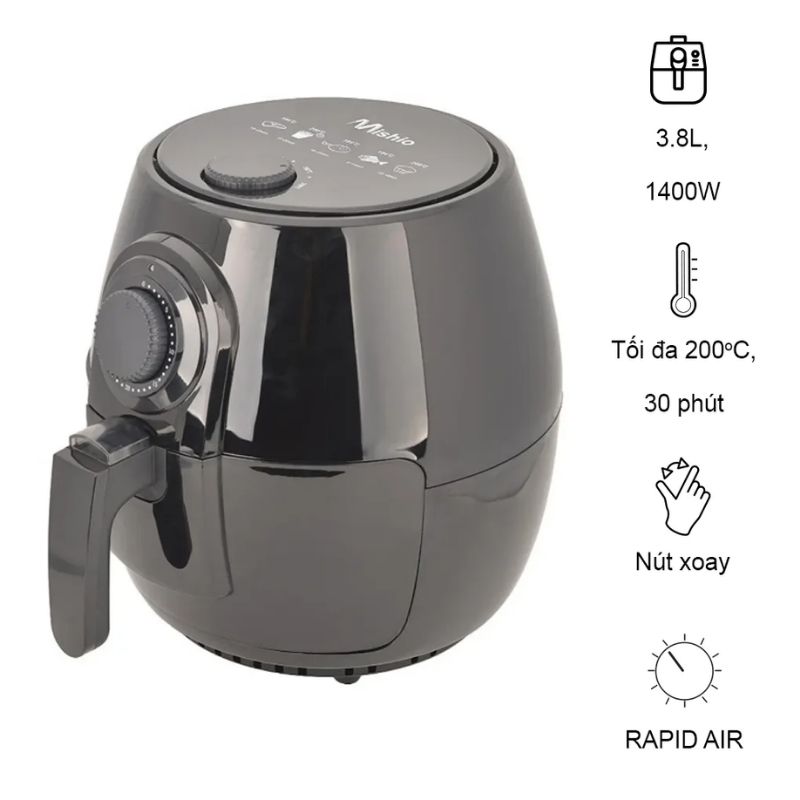 Nồi chiên không dầu Mishio MK01New Nồi chiên không dầu Mishio MK01New