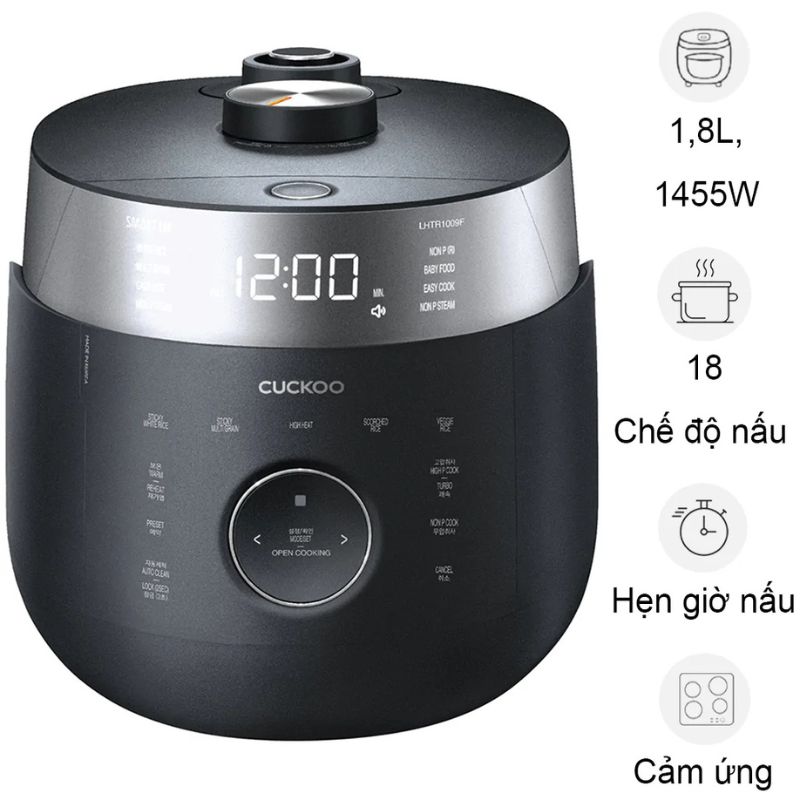Nồi cơm cao tần áp suất Kép Cuckoo CRP-LHTR1009F 1.8 Lít Nồi cơm cao tần áp suất Kép Cuckoo CRP-LHTR1009F 1.8 Lít