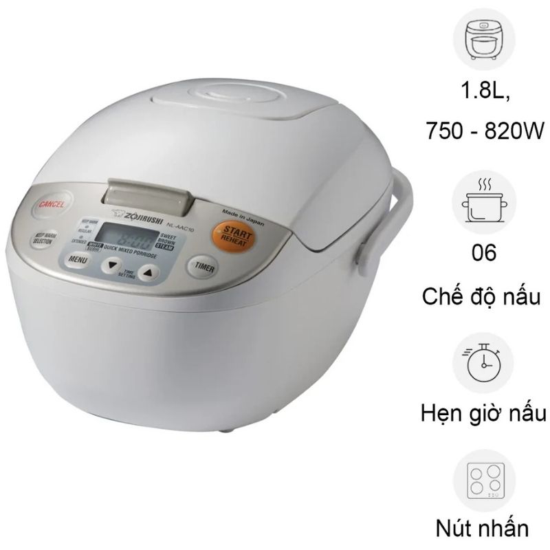 Nồi cơm điện tử Zojirushi NL-AAQ18-CA - 1.8 Lít Nồi cơm điện tử Zojirushi NL-AAQ18-CA - 1.8 Lít
