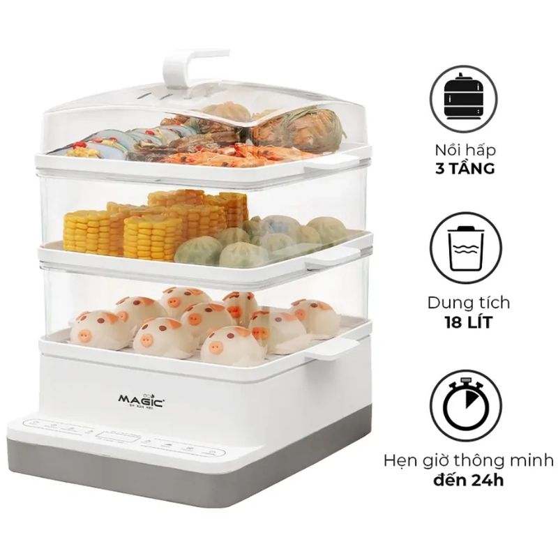 Nồi hấp 3 Tầng Magic Eco AC-280 18 Lít Nồi hấp 3 Tầng Magic Eco AC-280 18 Lít