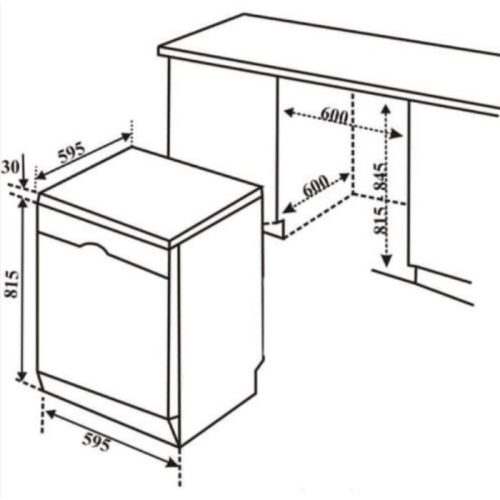 Máy rửa bát Bosch SMS4EMI01E 3 Kích thước máy rửa bát Bosch SMS4EMI01E