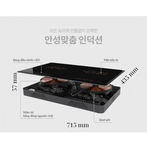 Bếp từ đôi Hawonkoo CEH-222-II 5 Kích thước bếp từ đôi Hawonkoo CEH-222-II