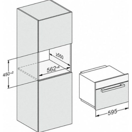 Kích thước lò vi sóng âm tủ Miele M 7244