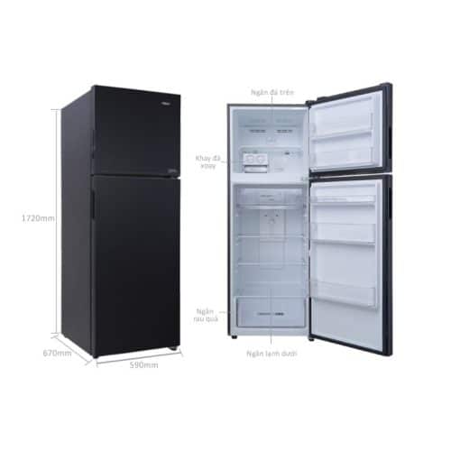 Tủ lạnh 2 cánh ngăn đá trên Inverter 357 lít Aqua AQR-T376FA(FB) 4 Kích Thước Tủ lạnh 2 cánh ngăn đá trên Inverter 357 lít Aqua AQR-T376FA(FB)