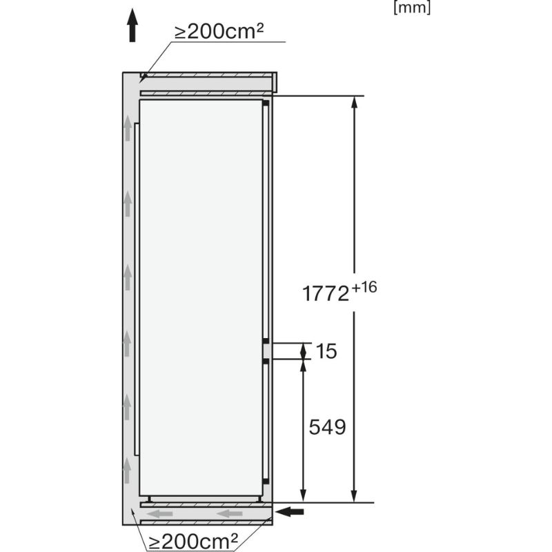 Kích thước tủ lạnh Miele KF 7772 B - 256L Kích thước tủ lạnh Miele KF 7772 B - 256L
