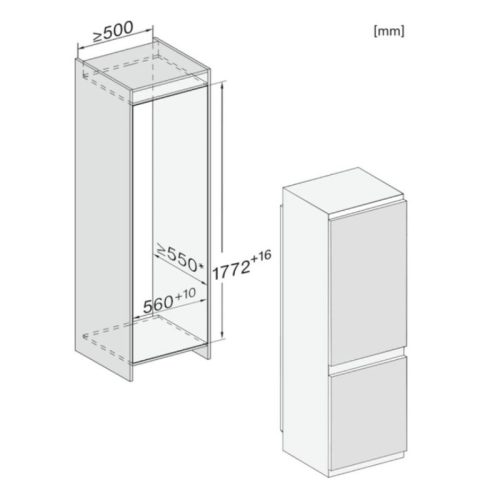 Tủ lạnh Miele KFN 7733 F 3 Kích thước tủ lạnh Miele KFN 7733 F