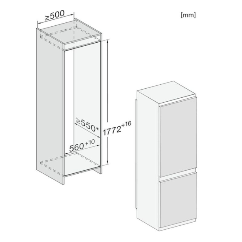 Kích thước tủ lạnh Miele KFN 7733 F Kích thước tủ lạnh Miele KFN 7733 F