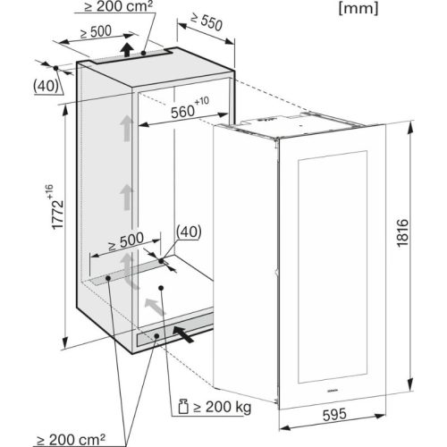 Tủ rượu Miele KWT 6722 iGS-1 3 Kích thước tủ rượu Miele KWT 6722 iGS-1