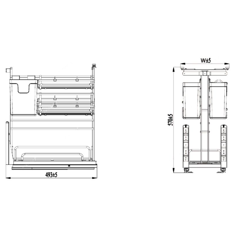 Kích Thước Giá dao thớt nan oval, ray giảm chấn Eurogold EPV2040F Kích Thước Giá dao thớt nan oval, ray giảm chấn Eurogold EPV2040F