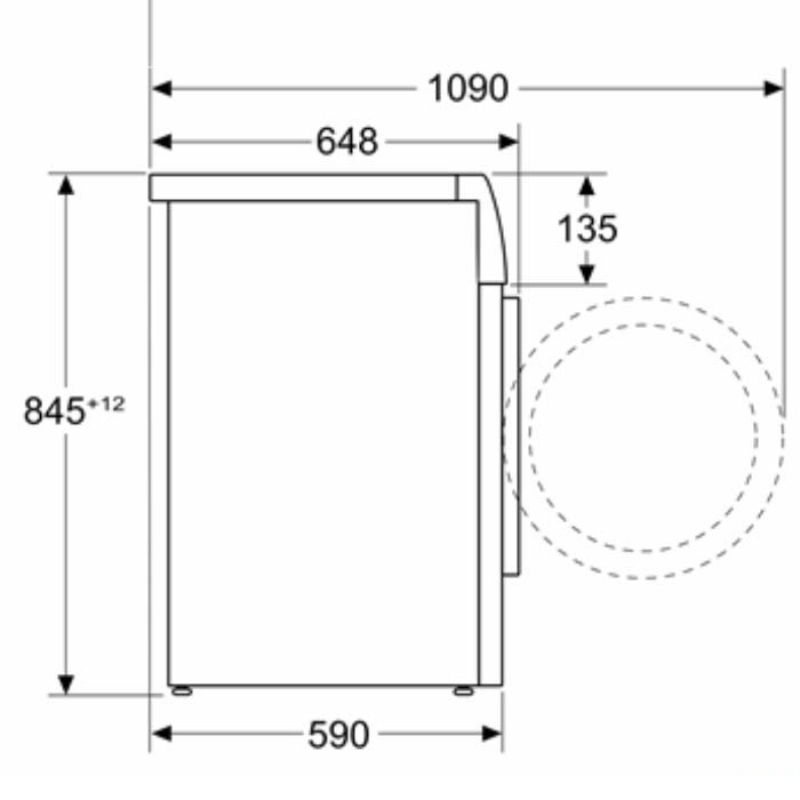 Kích thước máy giặt Bosch WGB256A40 10kg Series 8 Kích thước máy giặt Bosch WGB256A40 10kg Series 8