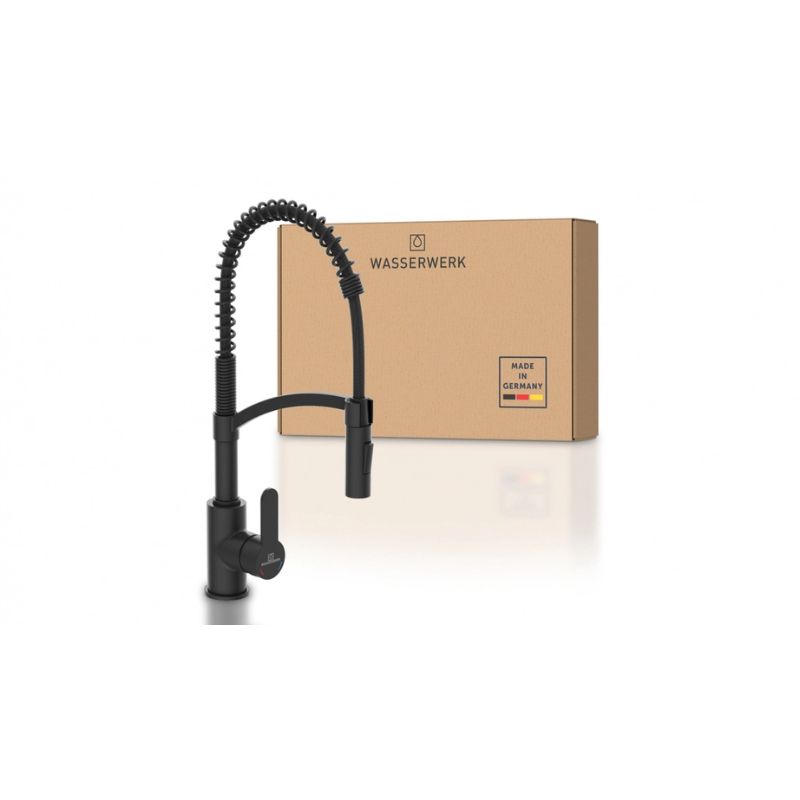 Vòi rửa bát Wasserwerk WK 3 Black with spiral spring 700556 màu đen Vòi rửa bát Wasserwerk WK 3 Black with spiral spring 700556 màu đen