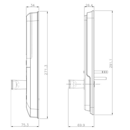 Khóa điện tử Hafele 912.21.048 6 Kích thước khóa điện tử Hafele 912.21.048