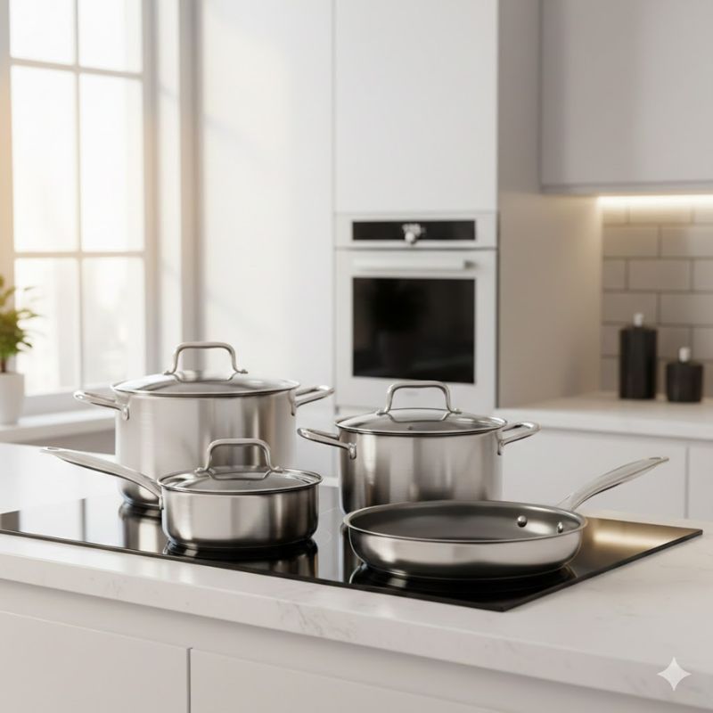 Ảnh bộ nồi chảo GrandX GX605 Noble Ảnh bộ nồi chảo GrandX GX605 Noble