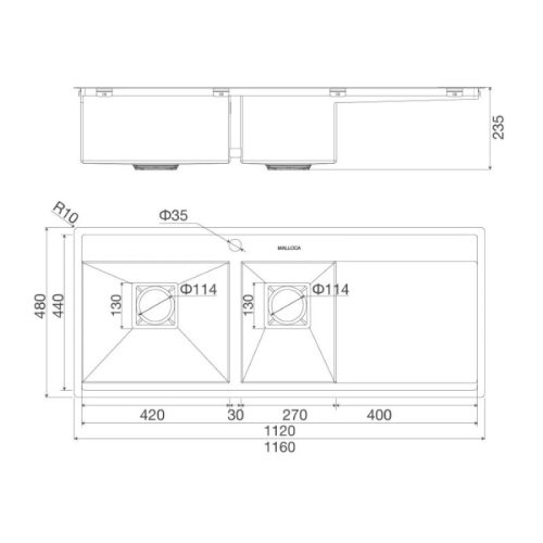 Chậu rửa chén Malloca MS6306ST 5 thong so chau rua chen malloca ms6306st