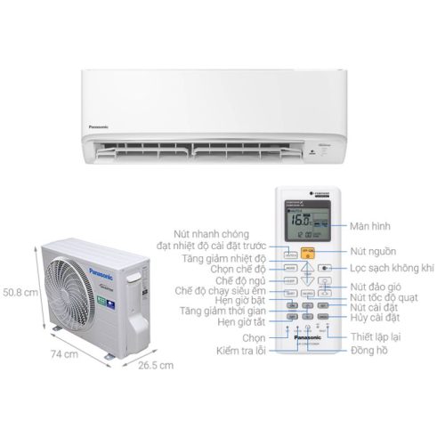 Máy lạnh treo tường Panasonic CU/CS-RU18CKH-8D 4 kich thuoc may lanh treo tuong panasonic cu cs ru18ckh 8d