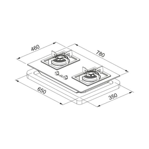 Bếp gas âm tủ FRANKE FG7226 3 kich thuoc bep gas am tu franke fg7226 106 0534 806