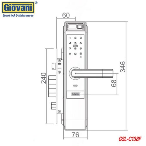 Khóa vân tay thông minh Giovani GSL-C138F 5 Khóa vân tay thông minh Giovani GSL-C138F