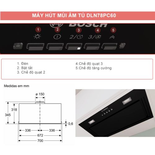Máy hút mùi Bosch DLN78PC60 6 Kích thước máy hút mùi Bosch DLN78PC60