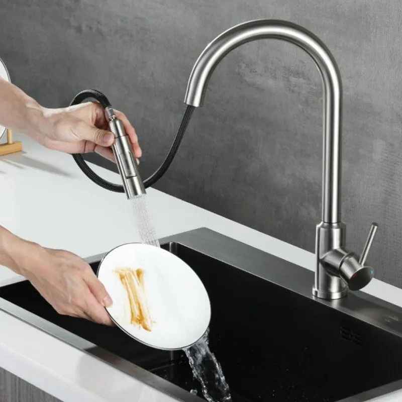 Ảnh vòi rửa chén inox cảm ứng Hafele 570.58.631 Ảnh vòi rửa chén inox cảm ứng Hafele 570.58.631